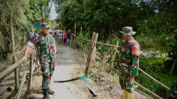 Danrem Untoro Tinjau 3 Lokasi Rencana Pemasangan Jembatan Armco di Blitar 