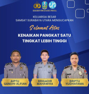 Bertepatan Hari Bhayangkara ke-80, Tiga Anggota Polres Samsat Surabaya Utara Naik Pangkat