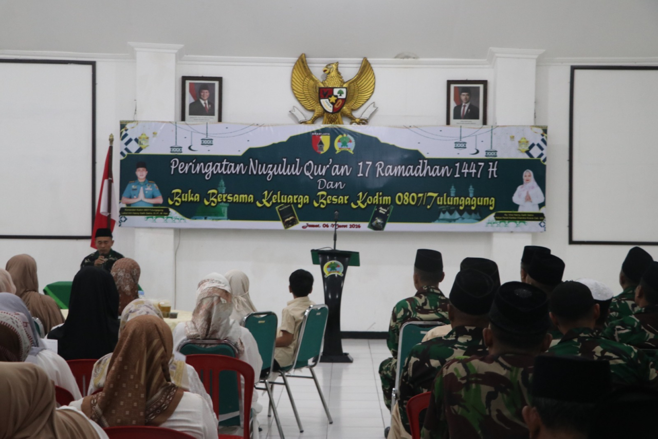 Peringati Nuzulul Qur’an, Kodim Tulungagung Perkuat Kebersamaan Prajurit