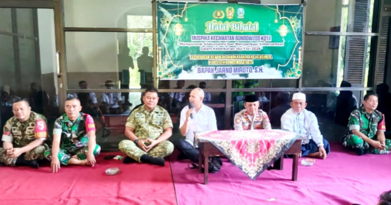 Sinergi TNI-Polri Kian Solid: Danramil 0822/01 Bondowoso Hadiri Halal Bihalal dan Syukuran Kenaikan Pangkat