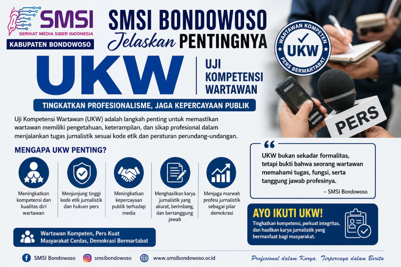 Tak Cuma Sekadar Sertifikat, SMSI Bondowoso Tekankan UKW Sebagai Tolok Ukur Etik dan Kualitas Jurnalistik