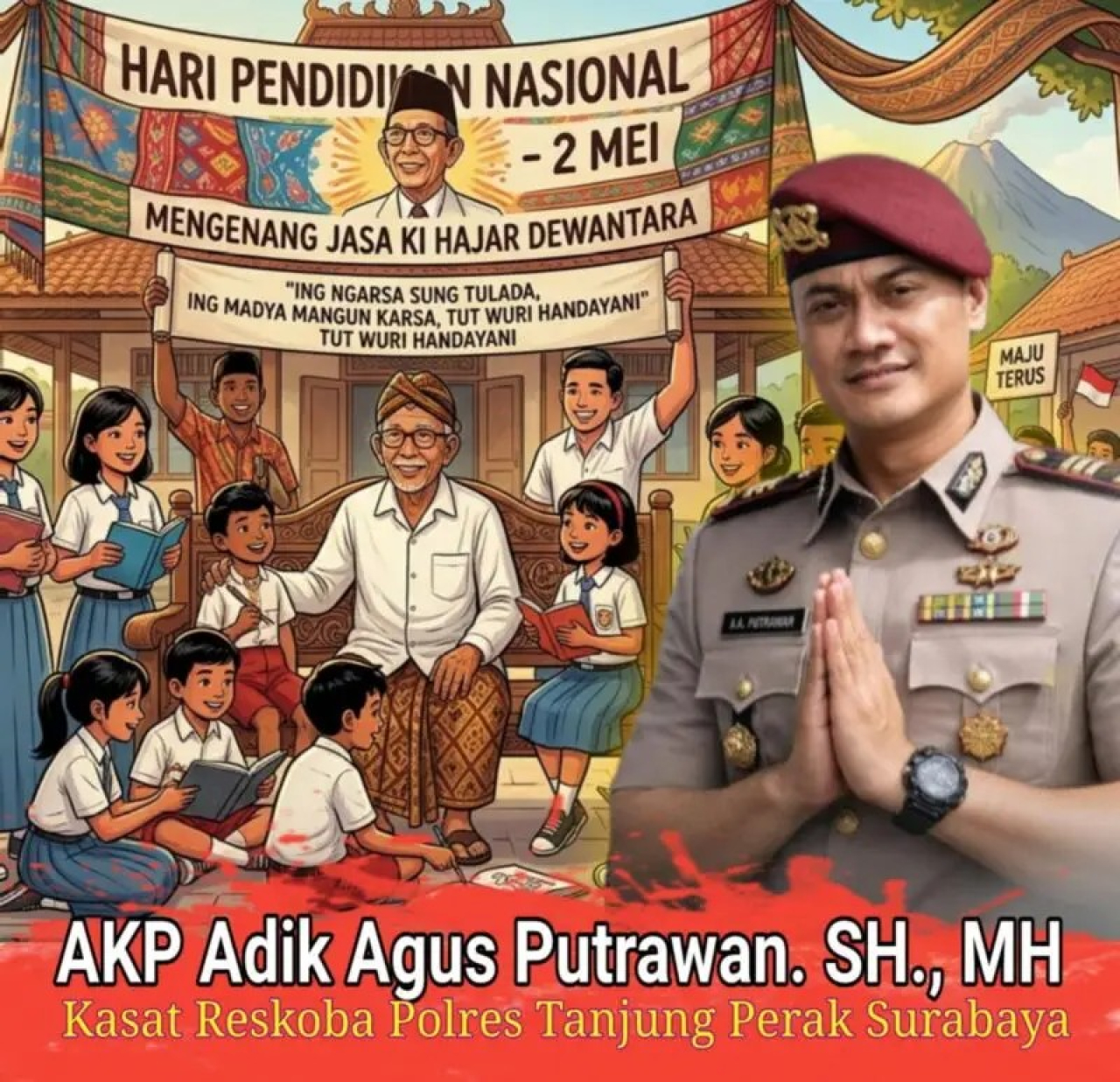 Salam dan Pesan Kasat Satreskoba Polres Tanjung Perak Surabaya Dihari HARDIKNAS 