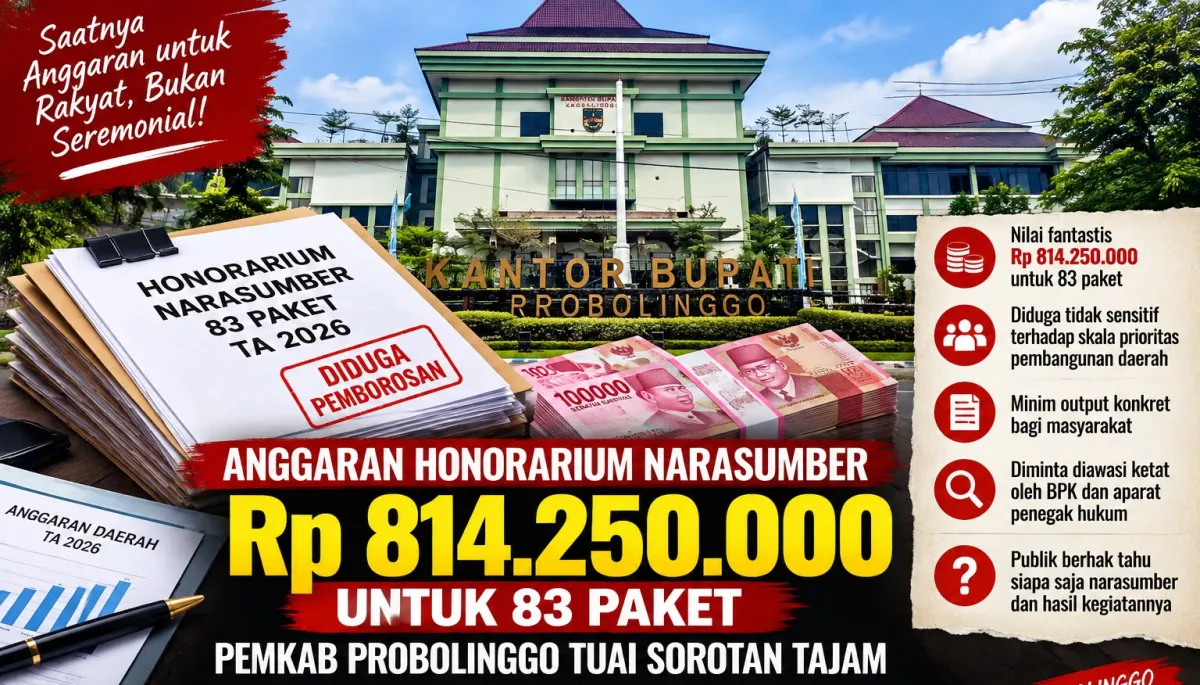 Rp 814 Juta untuk 83 Paket Honorarium Narasumber, Anggaran Pemkab Probolinggo Tuai Sorotan
